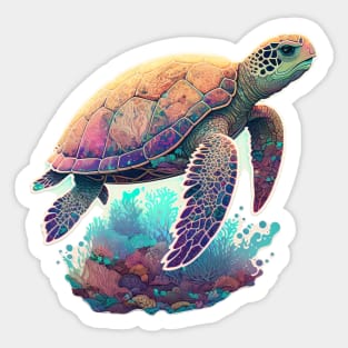 Peaceful Sea Turtle Sticker